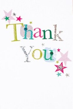 This thank you card glows with jubilance, its design brought to life through a lively medley of colours and whimsical textures. 'Thank You' is emblazoned across the front, each letter unique - stitched, patterned, or shimmering with hints of glitter, like sunlight glancing off the River Colne near Longford's borders. Vivid magenta, teal, and gold stars drift playfully around the wording, calling to mind celebratory confetti after village gatherings or a stroll past Longford's historic pubs. The white background serves as a pure canvas, allowing every vibrant letter and sparkling accent to pop with clarity and joy. There's a textile-like depth to the print itself, echoing the feel of a thoughtfully hand-tied bouquet prepared fresh by the local florists. Designed with the same sense of care and individuality that Longford Florist is known for, this card is perfect for expressing genuine gratitude-whether slipped into a bouquet for doorstep delivery or handed to a neighbour after a shared moment of kindness.